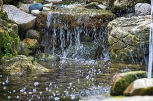 Serene Waterfall Flowing Over Rocks